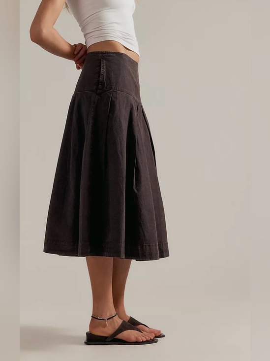 Free People Dresses & Skirts - Free People We The Free Skipper Pleated Chino Midi Skirt